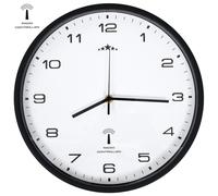 vidaXL Horloge murale radioguidée Mouvement à quartz 31 cm Blanc/noir