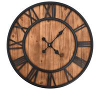 vidaXL Horloge murale vintage à quartz Bois et métal 60 cm XXL