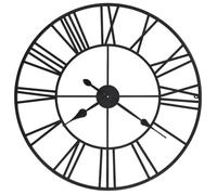 vidaXL Horloge murale Vintage 50644 – Pendule de salon en métal, mouvement à quartz