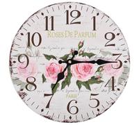 vidaXL Horloge Murale à Quartz Fleur Montre de Salon Pendule de Mur MDF 30 cm Multicolore 50625