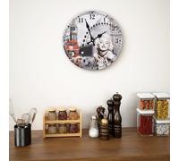 vidaXL Horloge murale vintage Marilyn Monroe 30 cm Multicolore