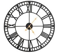 vidaXL Horloge Murale Vintage Mouvement à Quartz Métal Montre Pendule de Salon 50645