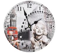 vidaXL Horloge Murale Vintage, Pendule Murale, Décoration de Chambre à Coucher Cuisine Bureau Salon Maison Intérieur, Multicolore MDF