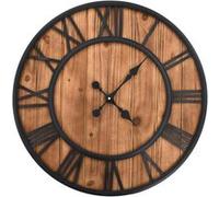 vidaXL Horloge Murale Vintage Quartz Bois Métal Montre de Mur Pendule de Salon 50646 Marron G