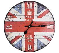 vidaXL Horloge murale Vintage Royaume‑Uni Quartz 30 cm MDF Multicolore 50627