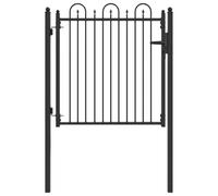 vidaXL HORST Portail de clôture 100 x 100 cm en métal noir verrouillable, clôture moderne et sûre, portail robuste, entrée moderne, accessoire d'extérieur élégant pour votre terrain