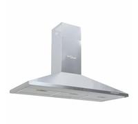 vidaXL Hotte Aspirante, Hotte de Cuisine avec 3 Réglages de Vitesse, Accessoire de Cuisine avec Tuyau d'Aération, 90 cm Acier Inoxydable