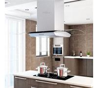 vidaXL - Hotte - hotte îlot - largeur : 90 cm - profondeur : 54 cm - evacuation & recyclage - argent Argent G