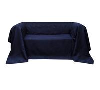 vidaXL Housse de canapé Micro-suède Bleu marine 270x350 cm