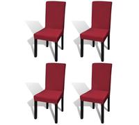 vidaXL Housse de chaise droite extensible 4 pcs Bordeaux