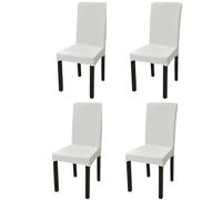 Vidaxl Housse De Chaise Droite Extensible 4 Pcs Crã¿Me