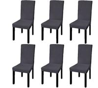 Vidaxl Housse De Chaise Droite Extensible 6 Pcs Anthracite