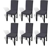 vidaXL Housse de chaise droite extensible 6 pcs anthracite