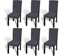 vidaXL Housse de chaise droite extensible 6 pcs anthracite Gris G