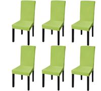 Vidaxl Housse De Chaise Droite Extensible 6 Pcs Vert