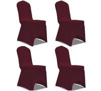 vidaXL Housse de chaise extensible Déco Mariage Cérémonie 4 pcs Bordeaux