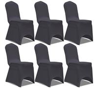 Vidaxl Housse De Chaise Extensible 6 Pcs Anthracite Gris