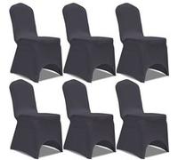 vidaXL Housse de chaise extensible 6 pcs anthracite Noir G
