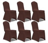 Vidaxl Housse De Chaise Extensible 6 Pcs Marron