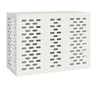 vidaXL Housse de climatiseur Blanc 110 x 50 x 80 cm Acier, Housse de climatiseur, rectangulaire, Look Moderne, Robuste Protection extérieure, Essentiel pour terrasse, été