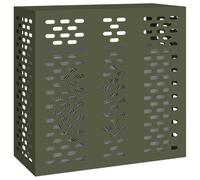 vidaXL Housse de climatiseur Vert olive 110 x 50 x 105 cm Acier | Simple et pratique avec des lignes épurées, Fabrication en acier solide, Parfait pour dehors