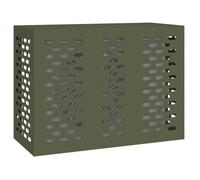 vidaXL Housse de climatiseur Vert olive 110 x 50 x 80 cm Acier | Des lignes épurées et une finition mate trop cool, Super résistante avec des matériaux en métal, Parfaite pour l’extérieur