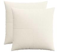 vidaXL Housse de coussin 2 pcs ALMELO Crème 55 x 55 cm velours côtelé 915305