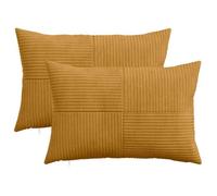 vidaXL Housse de coussin 2 pcs ALMELO Jaune 40 x 60 cm velours côtelé 914403