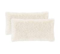 vidaXL Housse de coussin 2 pcs HEERLEN Blanc 40 x 70 cm Fleece PV 909681