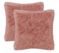 vidaXL Housse de Coussin 2 pcs HEERLEN Rose 40 x 40 cm Fleece PV