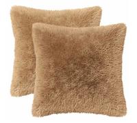 vidaXL Housse de coussin 2 pcs HEERLEN Taupe 40 x 40 cm Fleece PV 908671