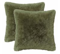 vidaXL Housse de Coussin 2 pcs HEERLEN Vert 35 x 35 cm Fleece PV