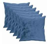 vidaXL Housse de Coussin 6 pc HEERLEN Bleu Clair 55 x 55 cm Flanelle