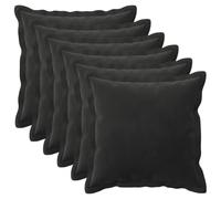 vidaXL Housse de Coussin 6 pcs Houten Noir 30 x 30 cm Velours