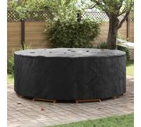 vidaXL Housse de mobilier d'extérieur Moderne, en Tissu 420D, 244 x 105 cm, Noire. Elle est résistante à l'eau, Anti-UV, de Forme Ronde, sans Besoin d'assemblage. Parfaite pour Le Printemps et l'auto