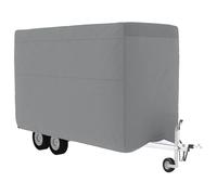 vidaXL Housse de remorque Chevaux Gris 396x178x250 cm Tissu Non tissé, Housse de Protection pour remorques à Chevaux, bâche de remorque pour Chevaux, Housse de remorque équestre