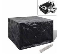 vidaXL Housse de salon de jardin – Bâche de protection 113x113x73 cm, 8 œillets – Noir