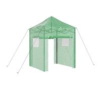 vidaXL Housse de Serre 200 x 300 cm en polyéthylène, résistante aux UV, Ajustable, Pliable, en Vert Mat, pour l’extérieur, Jardin d’été Portable, Cadre Lisse avec des Touches Blanches sur la terrasse