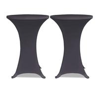 Vidaxl Housse De Table Extensible 60 Cm 2 Pcs Anthracite
