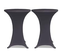 Vidaxl Housse De Table Extensible 60 Cm 2 Pcs Anthracite