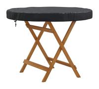 vidaXL Housse de Table Extérieure 112 x 112 x 10 cm Tissu Oxford 600D, Housse de Table d'extérieur, Ronde, Moderne, résistante à l'eau, Protection UV, Durable, Accessoire Noir