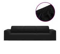 Vidaxl Housse Extensible De Canapã© 4 Places Noir Jersey De Polyester