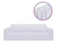 Vidaxl Housse Extensible De Canapé 2 Places Blanc Jersey De Polyester