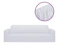 Vidaxl Housse Extensible De Canapé 2 Places Blanc Jersey De Polyester