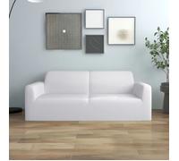 vidaXL Housse extensible de canapé 2 places Blanc Jersey de polyester 332949