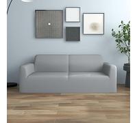 vidaXL Housse Extensible de canapé 2 Places Gris Jersey de Polyester
