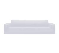 vidaXL Housse Extensible de Canapé 4 Places Protection de Meubles Couverture de Canapé Housse Extensible de Sofa Salon Blanc Jersey de Polyester