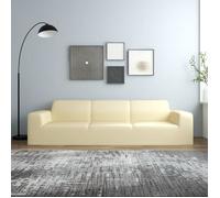 vidaXL Housse extensible de canapé 4 places Jersey polyester Crème 332947