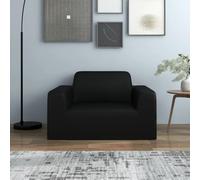 vidaXL Housse Extensible de Canapé Protection de Meubles Couverture de Canapé Housse Extensible de Sofa Salon Noir Jersey de Polyester