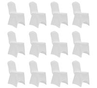 Vidaxl Housses éLastiques De Chaise Blanc 12 Pcs